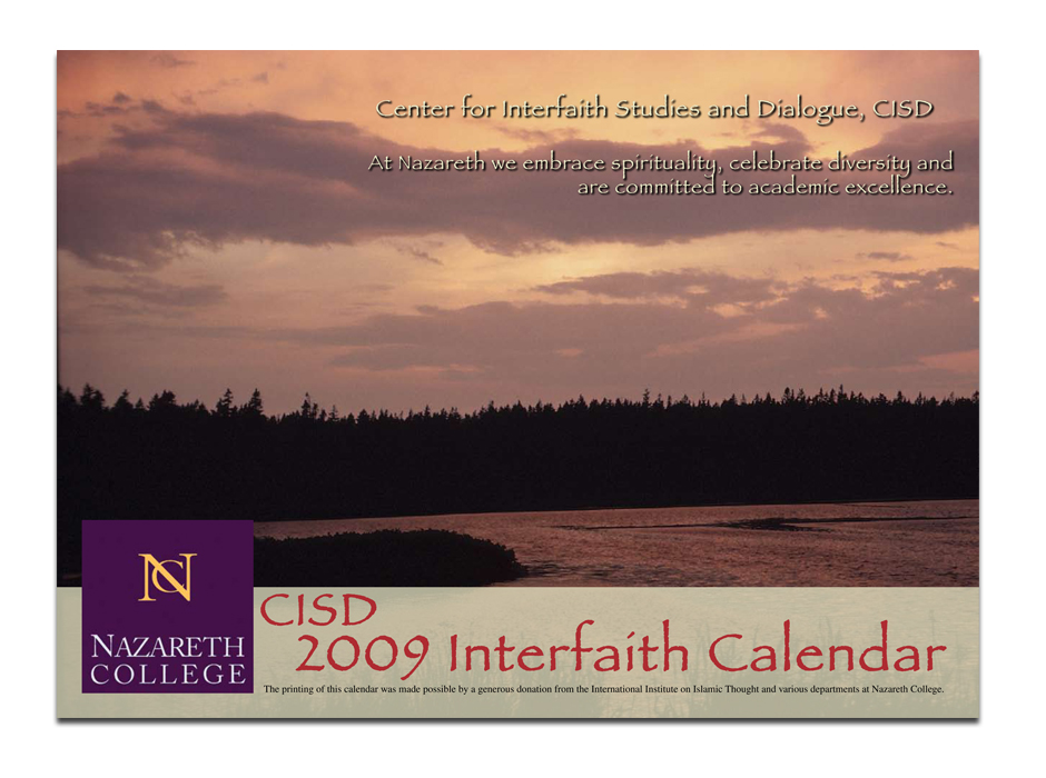 Nazareth College Interfaith Calendar 930studios
